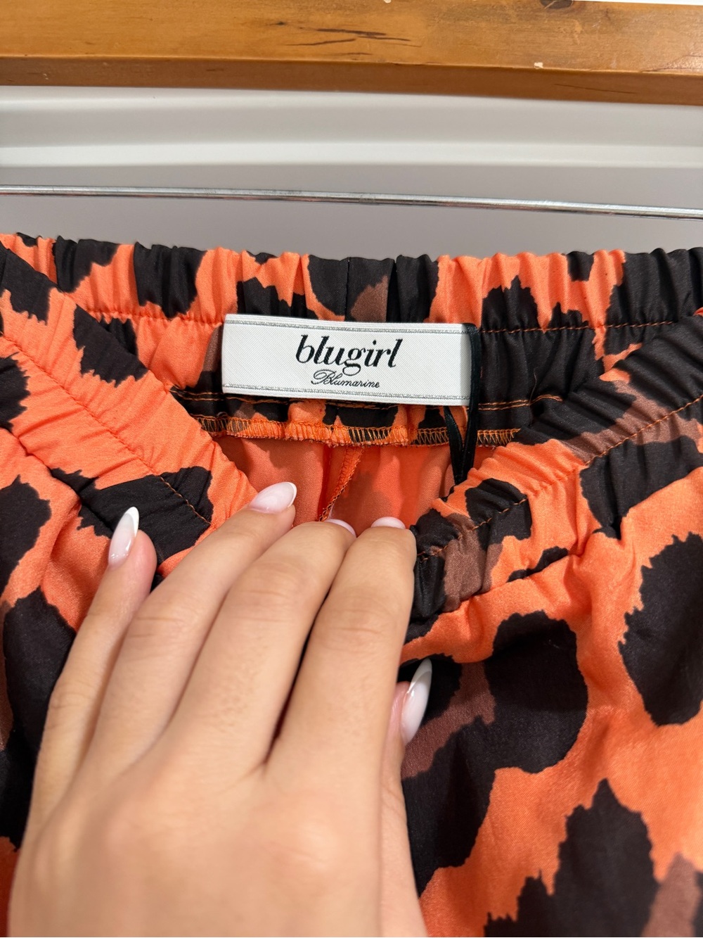 Orange Leopard Print Drawstring Mini Shorts - Picture 6 of 6